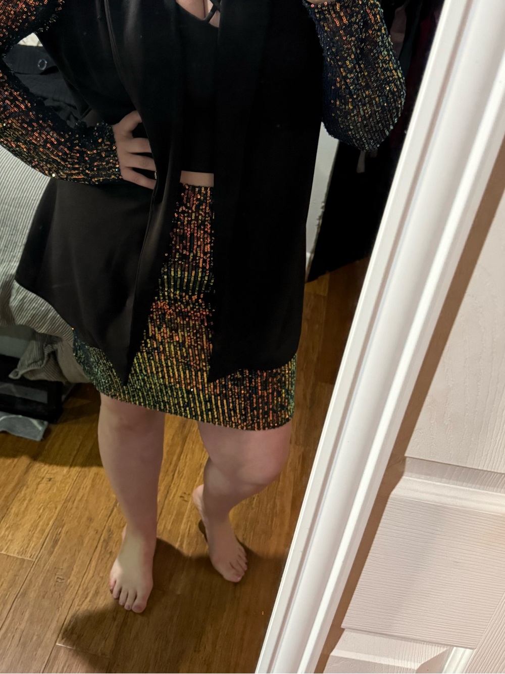 The Zig Zag Stripe Sequin Skirt